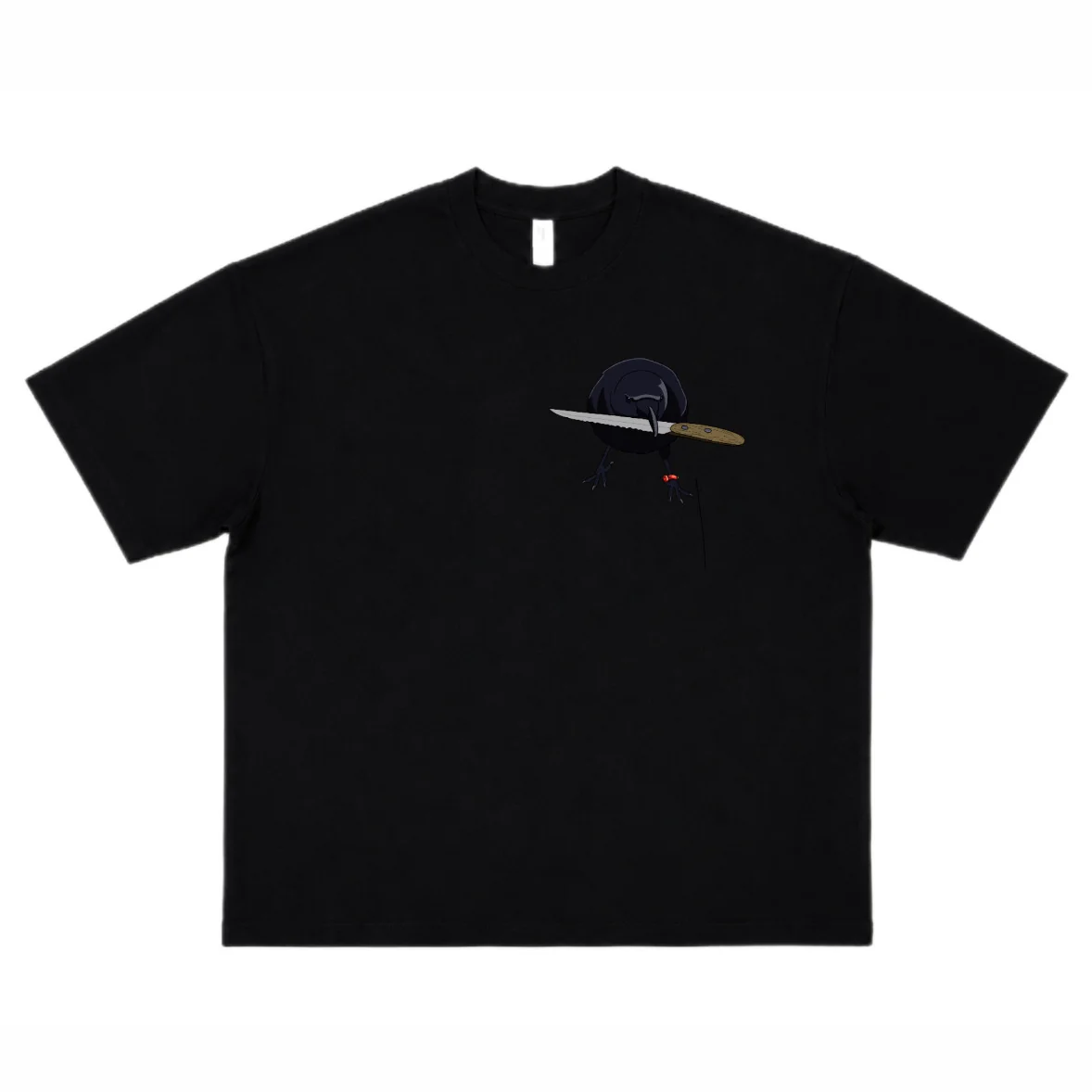 crow with knife Black Tee