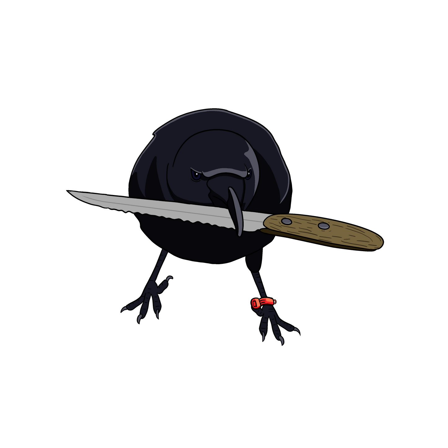 crow with knife Black Tee