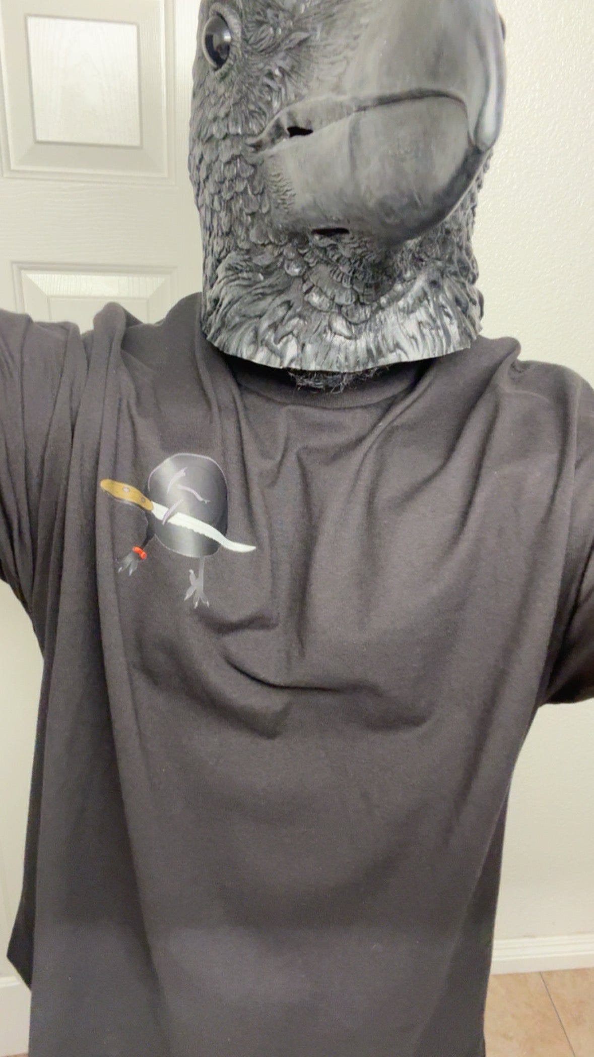 crow with knife Black Tee