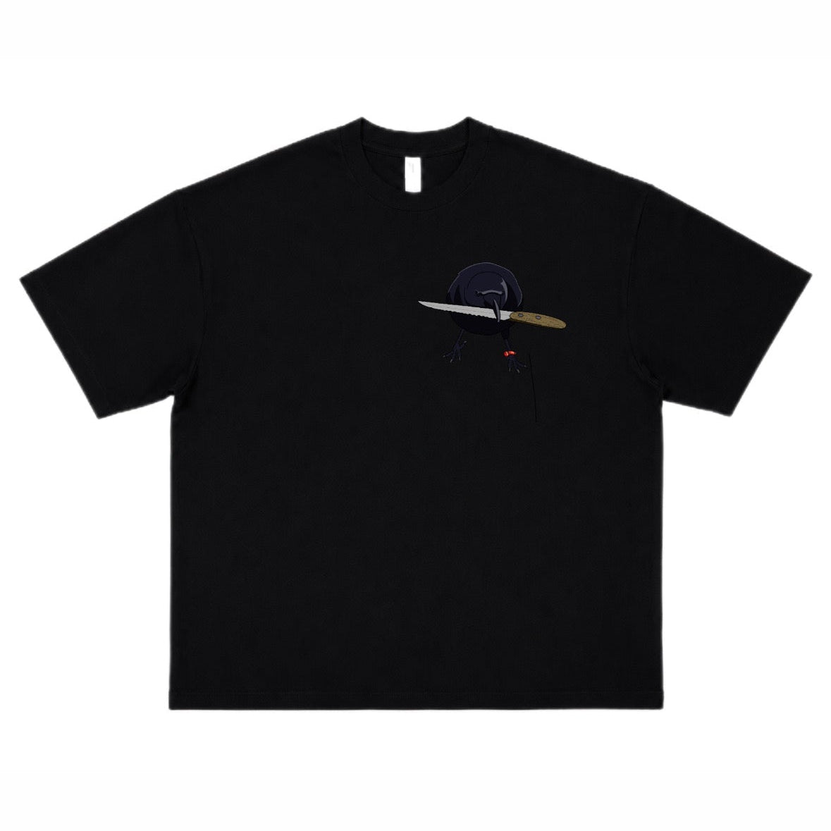 crow with knife Black Tee